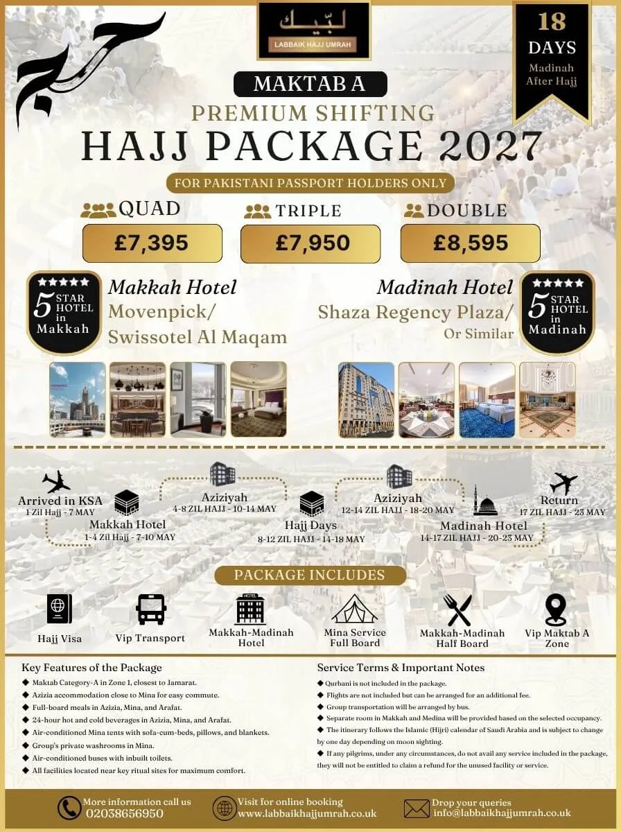 18 Days Shifting Premium Hajj Package
